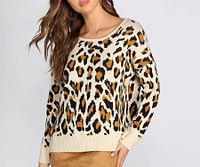 Leopard Print Open Back Sweater