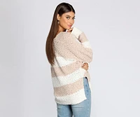 Cozy Popcorn Striped Sweater