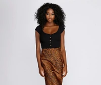 Off The Shoulder Button Up Bodysuit