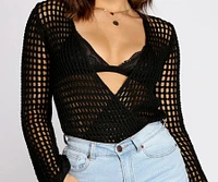 Bohemian Crochet Bell Sleeve Bodysuit