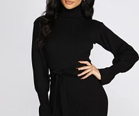 Caught The Midi Turtleneck Sweater Dress