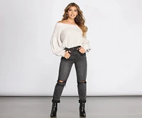 Perfect Puff Sleeve Off The Shoulder Sweater