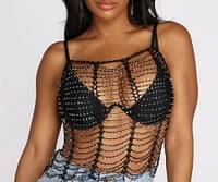 Effortlessly Embellished Net Top