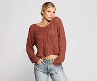 Always Cozy Cable Knit Lattice Sweater