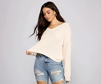 Casually Chic Twist Back Chenille Sweater