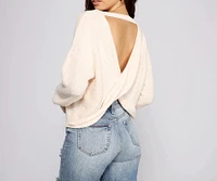 Casually Chic Twist Back Chenille Sweater