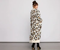 Stylishly Spotted Leopard Print Duster