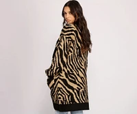 Wild Side Zebra Print Cardigan
