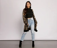 Wild Side Zebra Print Cardigan