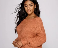 Cozy Eyelash Knit Off The Shoulder Sweater