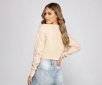 She's A Trendsetter Cable Knit Cardigan