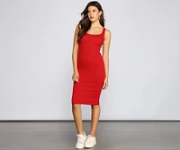Taking the Plunge Scoop Neck Midi Dress