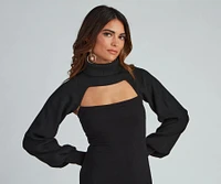 Trendy-Chic Long Sleeve Cropped Topper