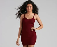 Hawt V-Neck Ribbed Sweater Dress