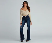 Cute Chills Surplice Crop Sweater
