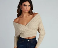 Cute Chills Surplice Crop Sweater