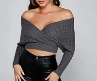 Cute Chills Surplice Crop Sweater