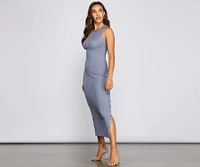 Button Up Style Midi Dress