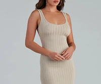 Taking the Plunge Scoop Neck Midi Dress