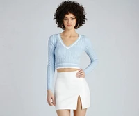 Pep It Up Cable Knit Sweater
