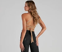 You Better Work Lace-Up Crop Top