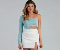 One Shoulder Allure Cutout Top