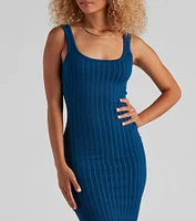 Taking the Plunge Scoop Neck Midi Dress