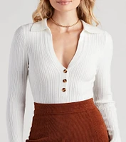 Preppy Affair Henley Long Sleeve Bodysuit