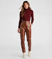 Classic Ribbed Knit Turtleneck Bodysuit