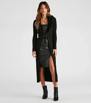 Forever Fabulous Faux Fur Knit Duster