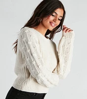 Cozy Up Cropped Knit Sweater