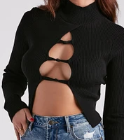 Flirty Secret Mock Neck Sweater Top
