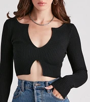 Twice The Love Rib Knit Crop Top