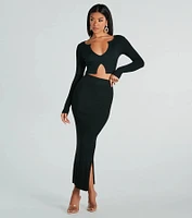 Twice The Love Rib Knit Crop Top