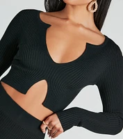 Twice The Love Rib Knit Crop Top