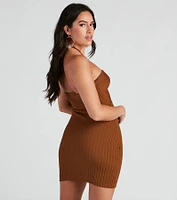 Take A Trip Sweater Halter Dress