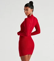 Classic Chic Mock Neck Sweater Dress