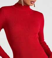 Classic Chic Mock Neck Sweater Dress