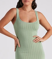 Taking the Plunge Scoop Neck Midi Dress