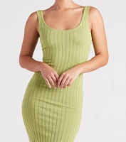 Taking the Plunge Scoop Neck Midi Dress