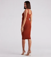 Taking the Plunge Scoop Neck Midi Dress