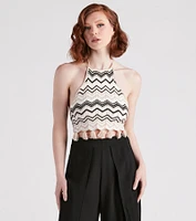 Under The Sun Chevron Knit Sweater Top