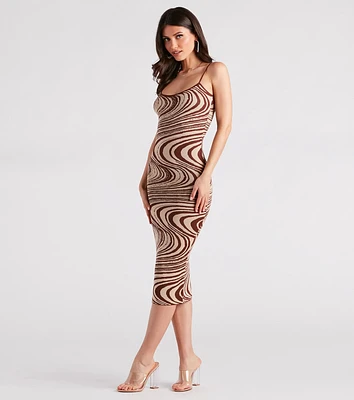 Nail The Trend Swirl Print Sweater Dress