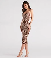 Nail The Trend Swirl Print Sweater Dress