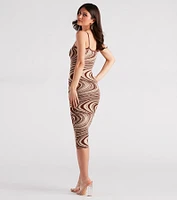 Nail The Trend Swirl Print Sweater Dress