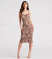 Nail The Trend Swirl Print Sweater Dress