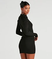 Chic Perfection Mock Neck Sweater Dress