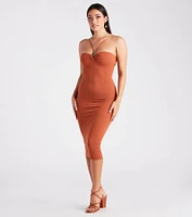 Island Rhythm Halter Sweater Midi Dress