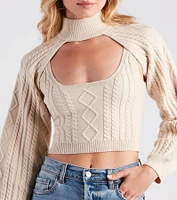 Fall Back Love Cable Knit Topper