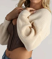 Sweet And Cozy Oversized Knit Sweater Bolero